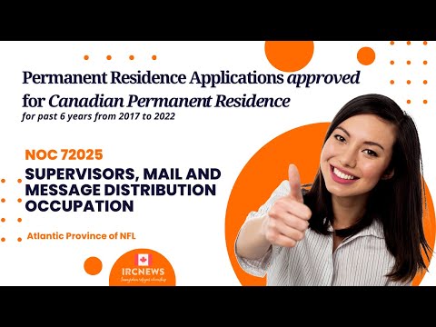 Approved Canada PR visa NOC 72025, Supervisors, mail distribution in NFL for 6 years