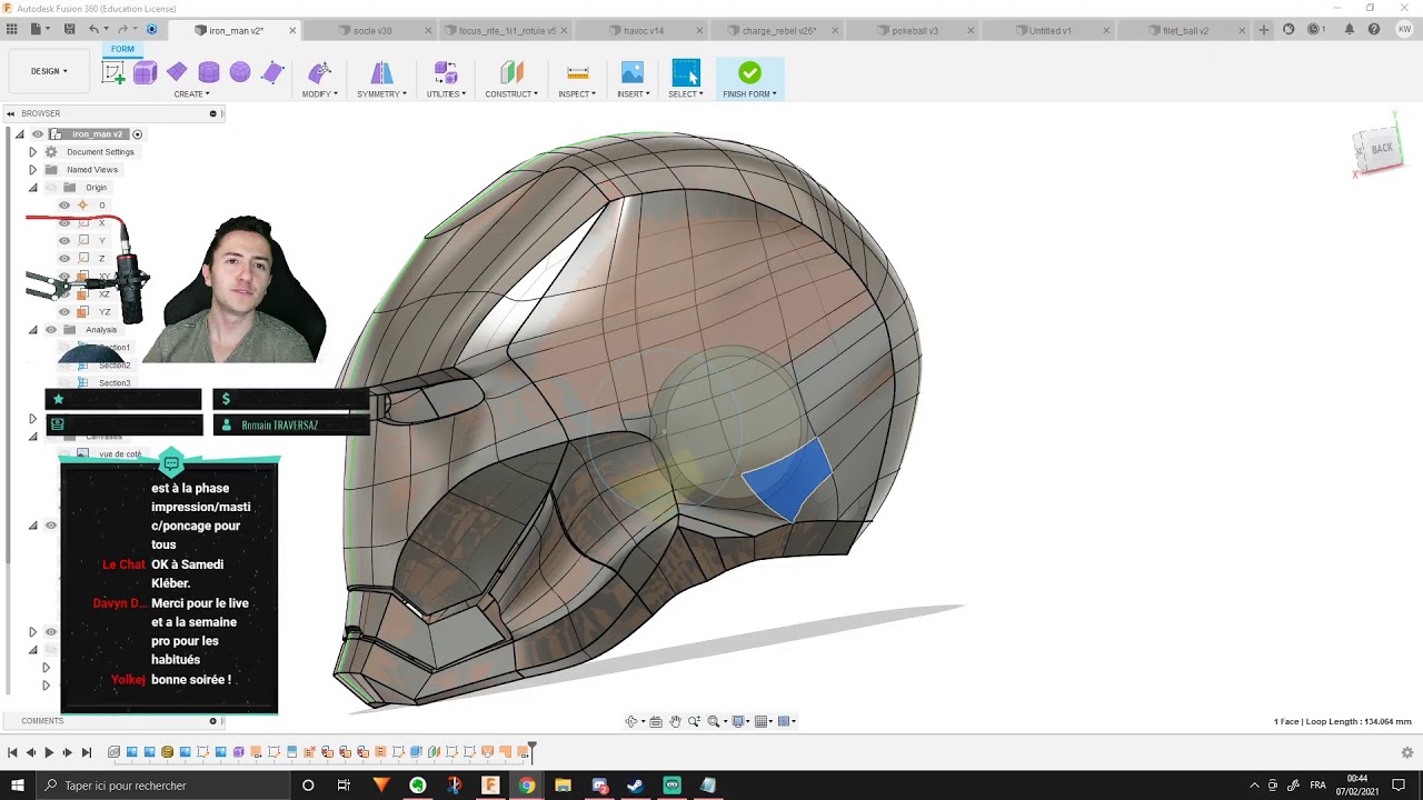 fusion 360 iron man helmet FUSION 360 Modéliser le casque d'Iron Man