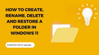 Create | Rename | Delete and Restore a Folder in Windows 11 | Hindi Me Create | Rename | Delete and Restore a Folder in Windows 11 | Hindi Me