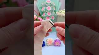 How to make a double color ribbon rose flowers | ribbon rose flowers bouquet | ribbon rose flowers