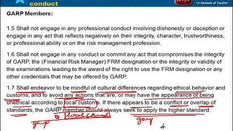 [FRM–14] GARP Code of Conduct