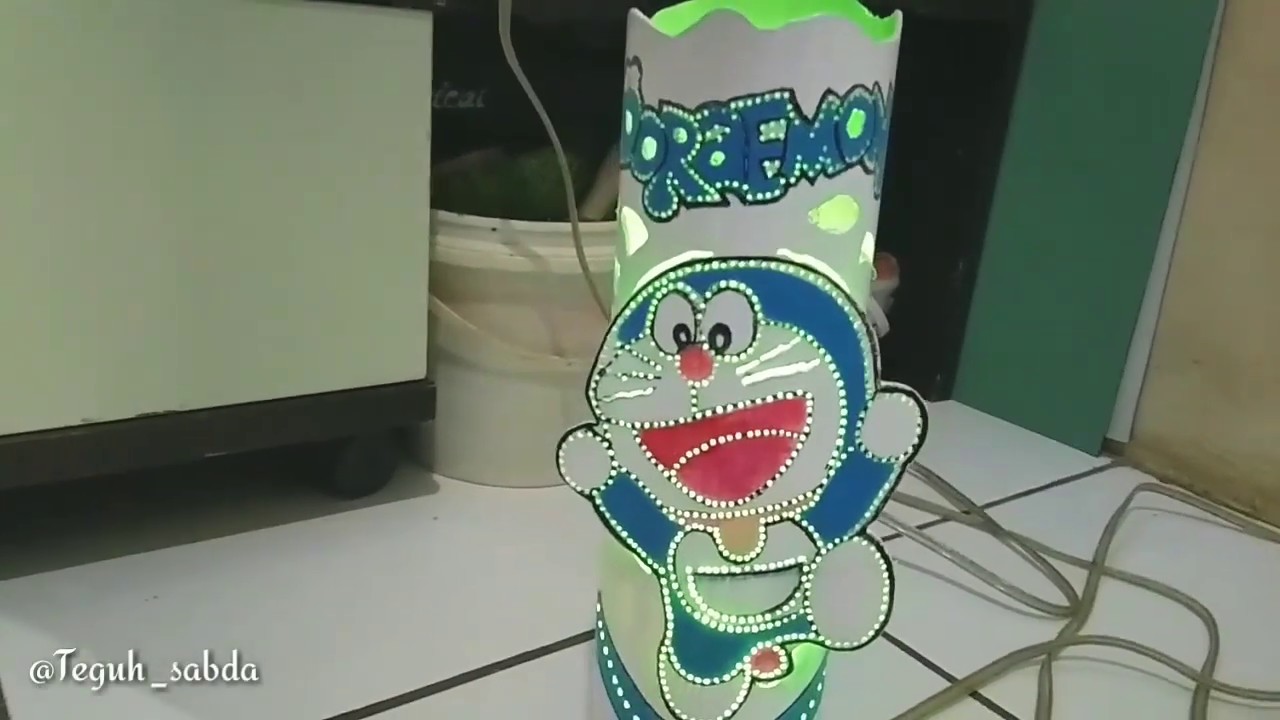 Lampu tidur doraemon dari paralon atau pvc - YouTube