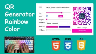 QR Code Generator Rainbow Color HTML CSS JavaScript - No Talking