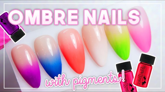 Neon pigments nail art. Nail ideas with pigments. Neon summer nail art with  pigments. Summer nails 