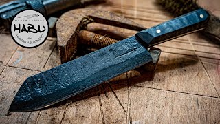 Scrap Steel Santoku | Turning an old steel Clamp into a knife!