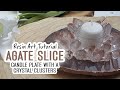 How to make a resin agate slice candle and crystal plate using Arteza acrylic paint pouches