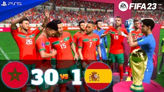 FIFA 23 - Morocco 30 - 1 Spain ! المغرب 30 - 1 اسبانيا ! FIFA WORLD CUP QATAR 2022™ FINAL - PS5™