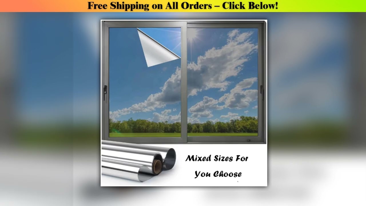 Window Privacy Film One Way Daytime Privacy Selfadhesive Vinyl Sun Blocking Anti UV Reflective Wind