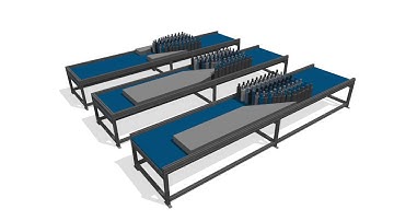 CIROS   Physics Simulation  Bottles on Conveyors
