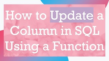 How to Update a Column in SQL Using a Function