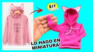 RETO: Hacer SUDADERA de 🐱GATO en MINIATURA!!