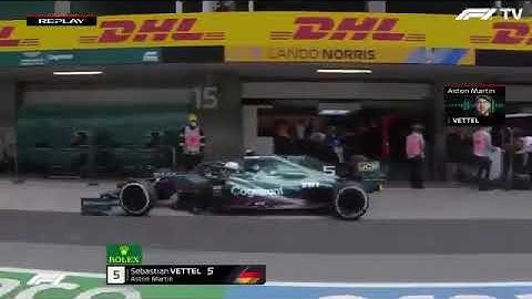 F1 2021 Portugese Grand Prix Sebastian Vettel Accidently Drives Into The Wrong Pitbox Team Radio