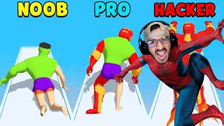 NOOB VS PRO VS HACKER EN MASHUP HERO | Juegos Luky