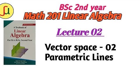 Lecture 02- Vector Space and  Parametric lines - TU BSc 2nd year - Math  201-unique study