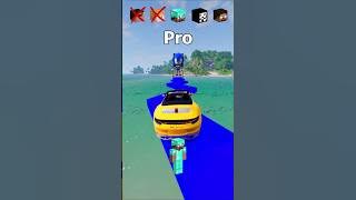 NOOB vs Girl vs PRO vs HACKER vs HEROBRINE Car Jump Challenge!  😂 🚗 #beamngdrive
