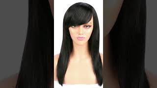 Straight Hair with Bangs #hairstyle #humanhair #perfectlacewig #lacewig #happynewyear