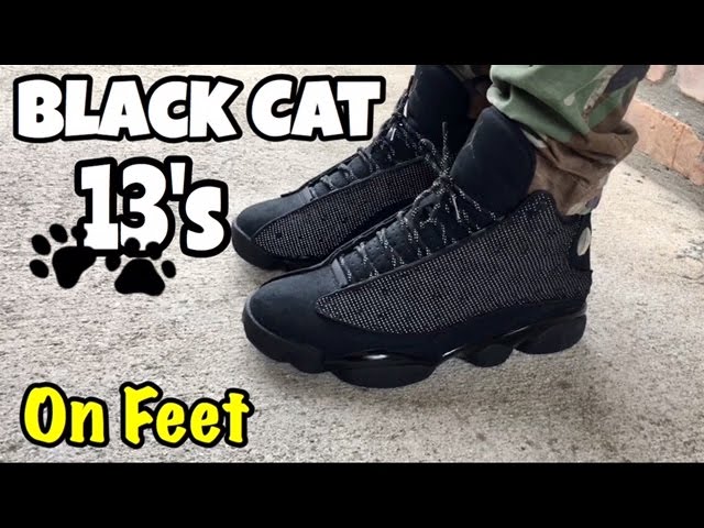 Air Jordan 13 Retro Black Cat on feet from @ChampsSports 