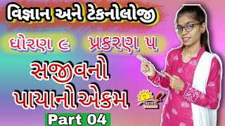 Science Std 9   સજીવનો પાયાનો એકમ   Part 4 - Chapter 5 Sajivano Payano Aekam    vigyan Dhoran 5