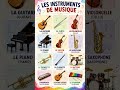 Musical Instruments in # French # learn French # french vocabulary