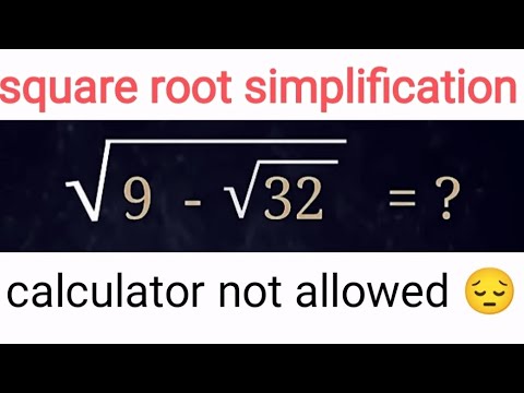 Square root simplification| √9-√32 = ? |Math Olympiad question # ...