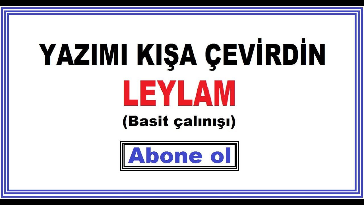 Yazımı kışa çevirdin leylam - en basit çalınışı (kolay solfej) (kolay bağlama çalma dersleri)