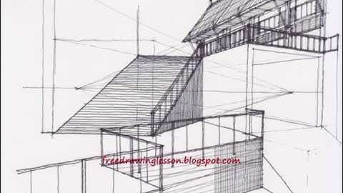 Perspective Drawing : Draw a box : A street scenery... ramps in a multi point perspective. #shorts