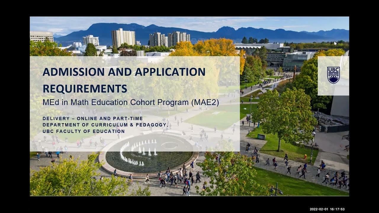 UBC MEd in Mathematics Education