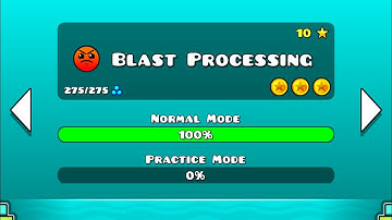 Geometry Dash “Blast Processing” 100% Complete(All 3 Coins)