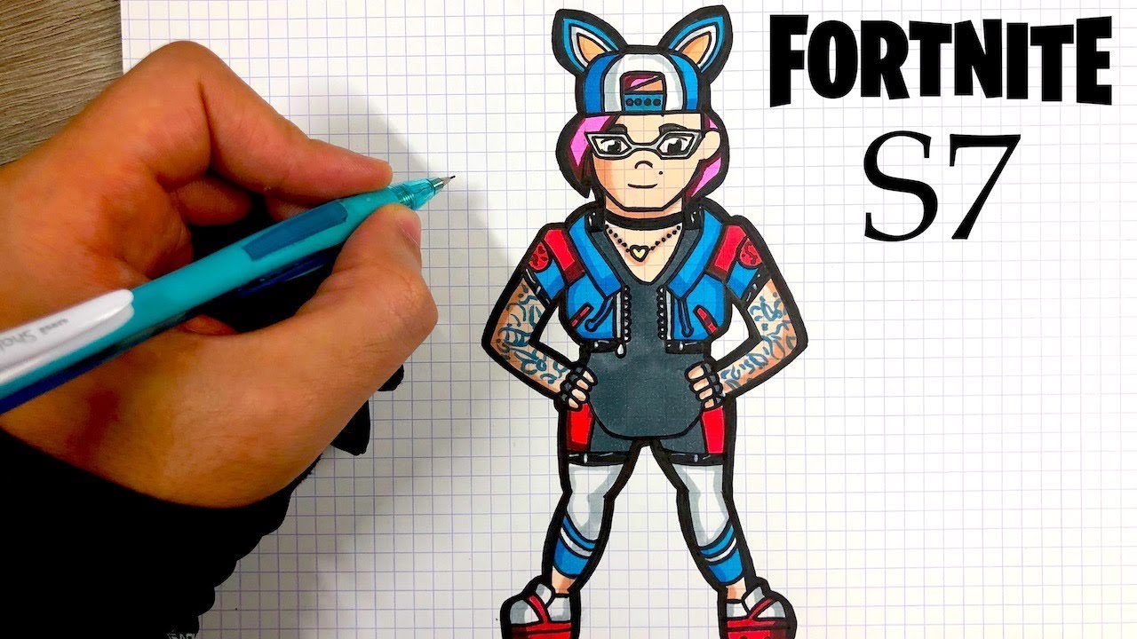 how to draw lynx skin fortnite 7 youtube - pixel art fortnite grid