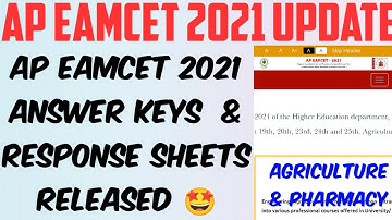 AP EAMCET 2021 Agriculture & Pharmacy response sheets &Key released//Check it now