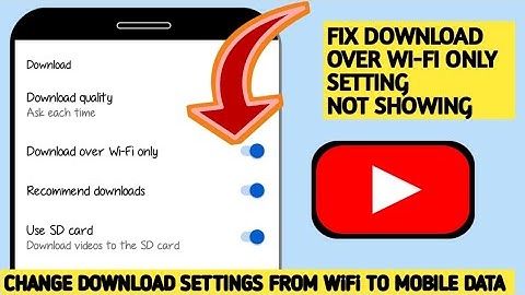 Fix Download over WiFi Only Not showing YouTube (change download settings from WiFi to mobile data)
