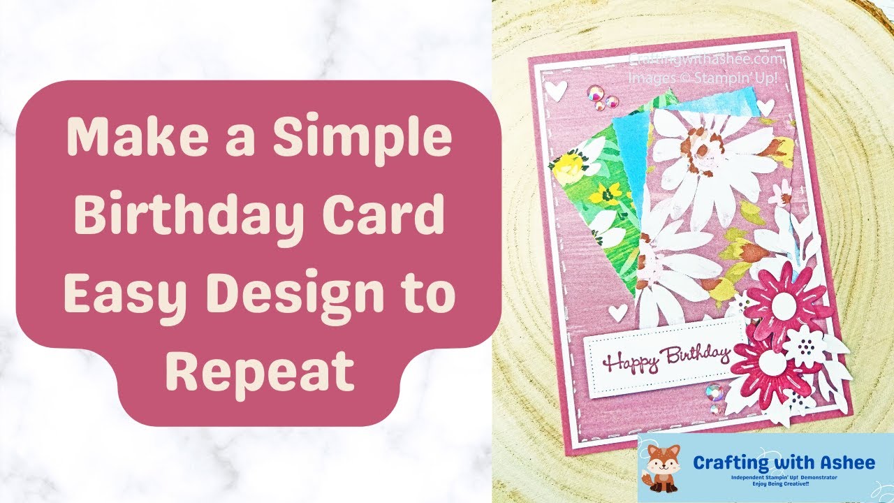 Make a Simple Birthday Card Using Die Cut Elements - Stampin' Up! - YouTube