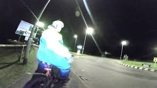 E-Bike Fun At Night Lee nearly crashed into a car.
