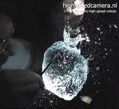 Water balloon explosion high speed camera