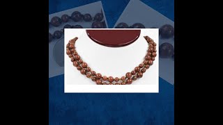 Copper Double Strand Mahogany Obsidian Beaded Necklace 18&quot;-19&quot;