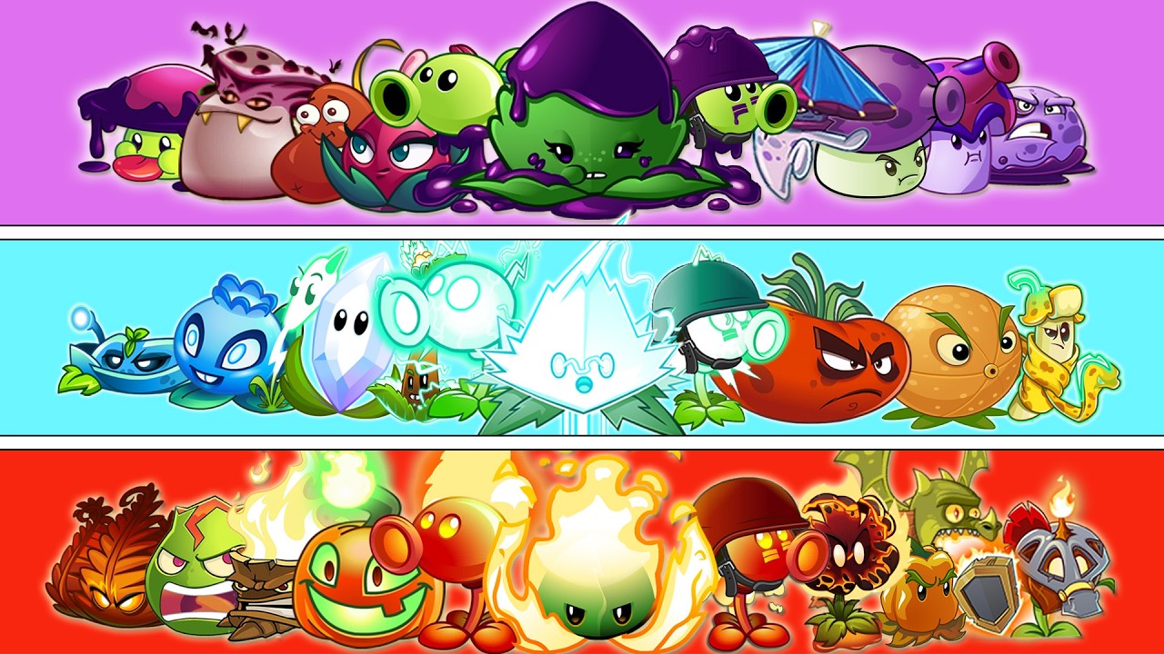 Team FIRE x POISON x ELECTRIC Battlez - Who Will Win? - Pvz 2 Team Plant vs Team Plant