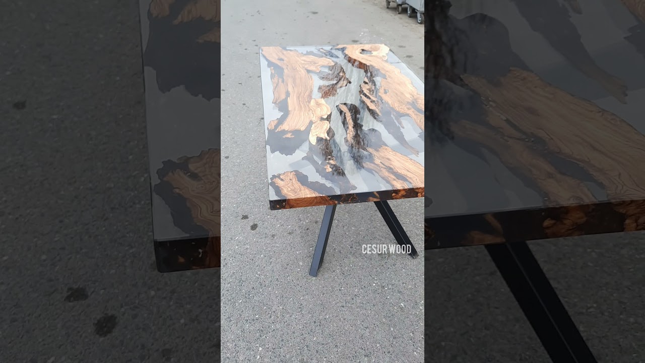 Epoxy table. olive wood