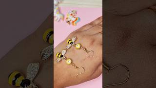 easy &amp; quick bee charm earring design| new handmade fashion accessories| Diy your own earring