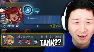 OMG my team pick Tank Layla and won gold lane easily | Mobile Legends