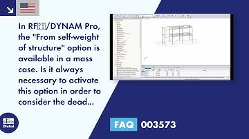 FAQ 003573 | In RF‑/DYNAM Pro, the "From self-weight of structure" option is available in a mass ...