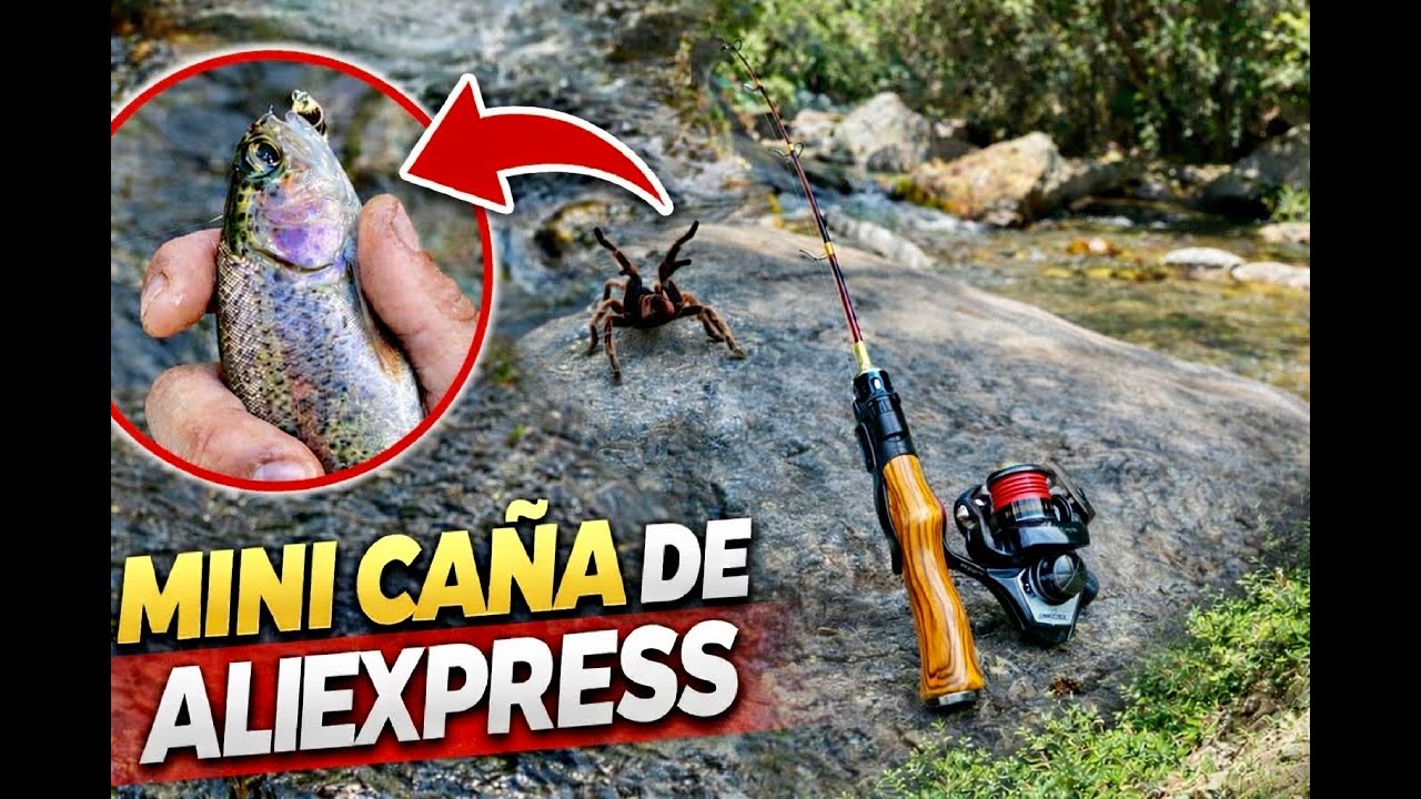 Mini caña de ALIEXPRESS en río de montaña | Vale la pena para truchas?