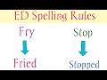 ED Spelling Rules || Spelling of verbs ending in ED in English || Telugu