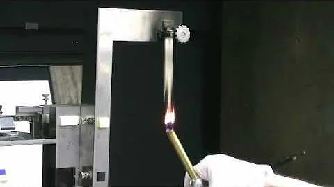 Burn test with flame retardant material