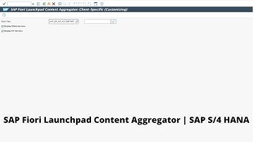 Launchpad Content Aggregator | SAP S/4 HANA