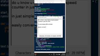Simple typing speed counter using Python Tkinter step by step | check the playlist | 11 October 2025
