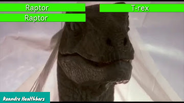 T-rex vs raptors With healthbars ||Keandre Healthbars