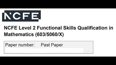 Functional Skills Maths L2 P001841 NCFE