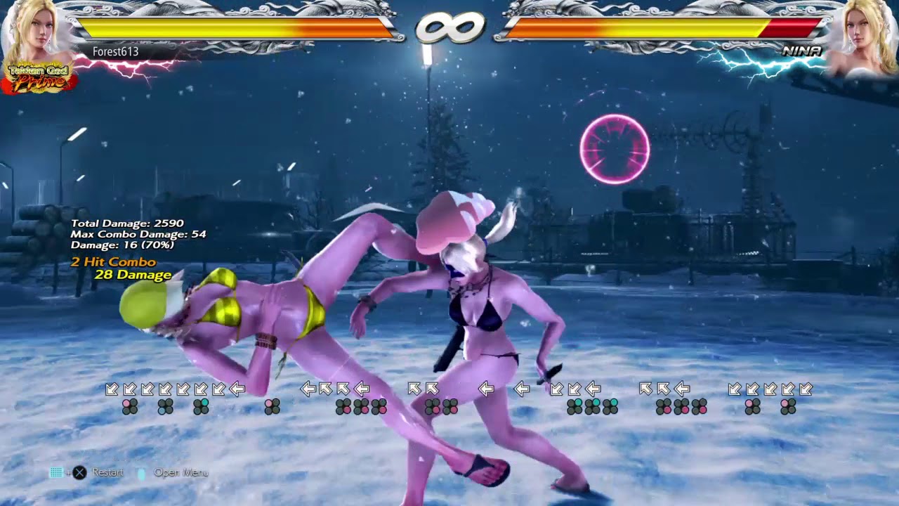 Nina Combo Whiffed uf+4 Setups for a Back Turned Okizeme