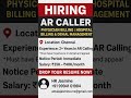 Hiring AR Caller – Physician/Hospital Billing & Denial Management at Chennai 2+ years in AR Calling