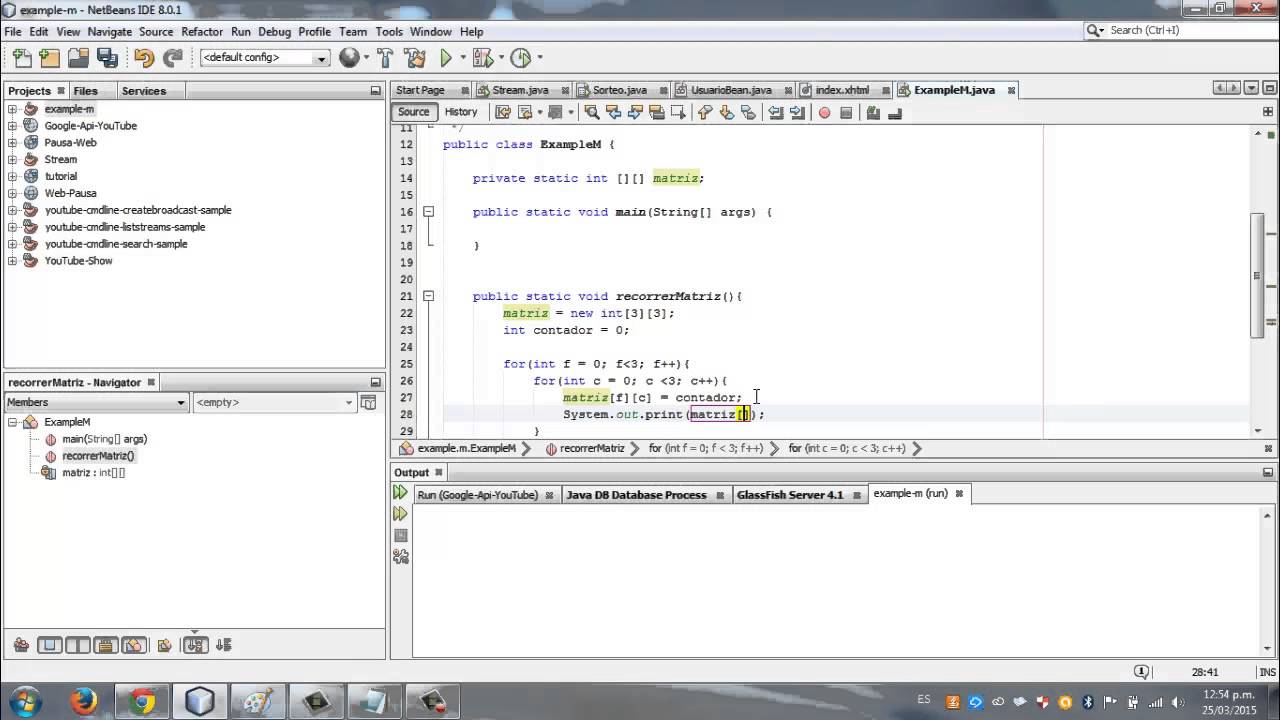 Aprendiendo a recorrer matrices en java. - YouTube